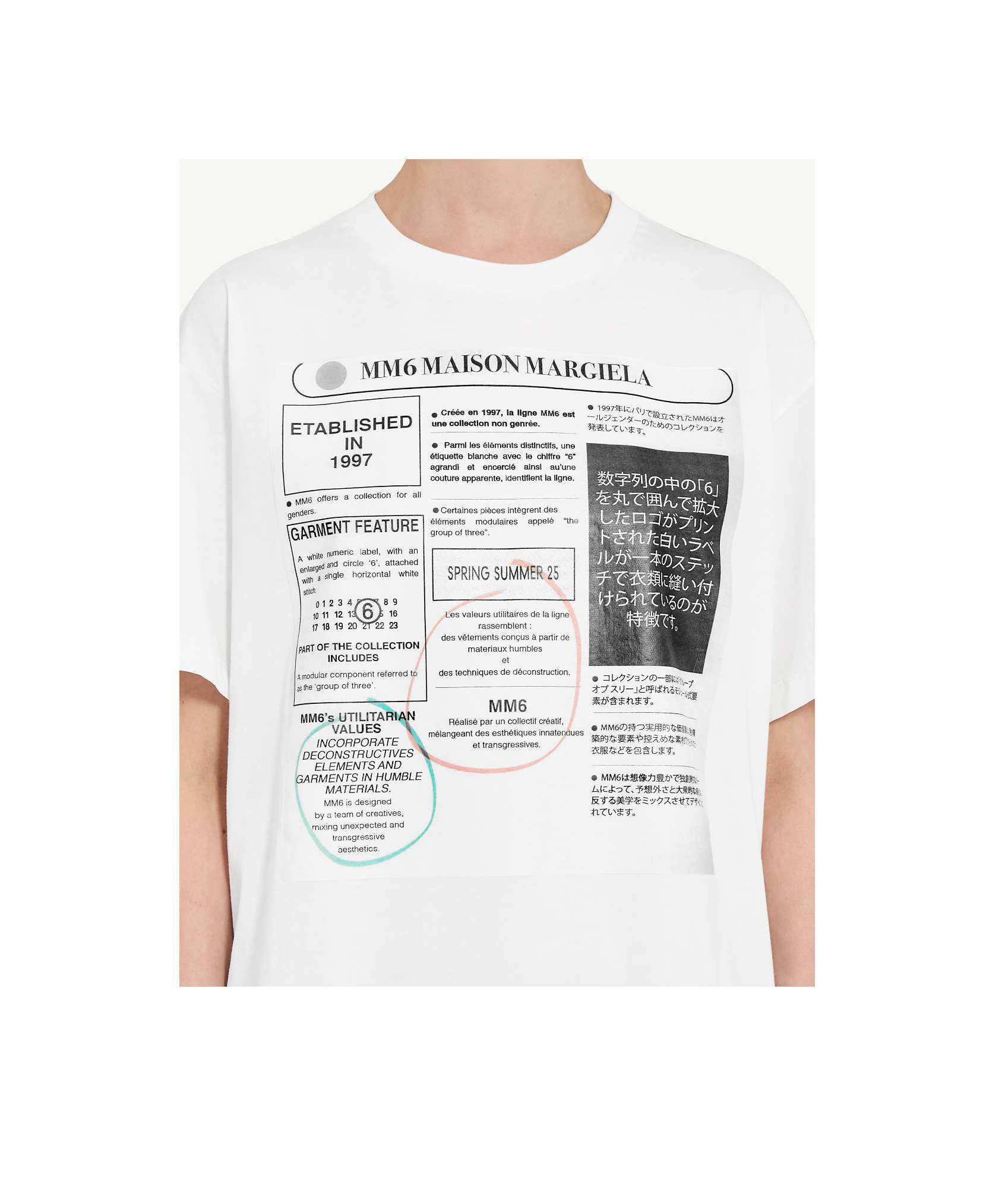 Mm6 Maison Margiela Graphic-print T-shirt In White