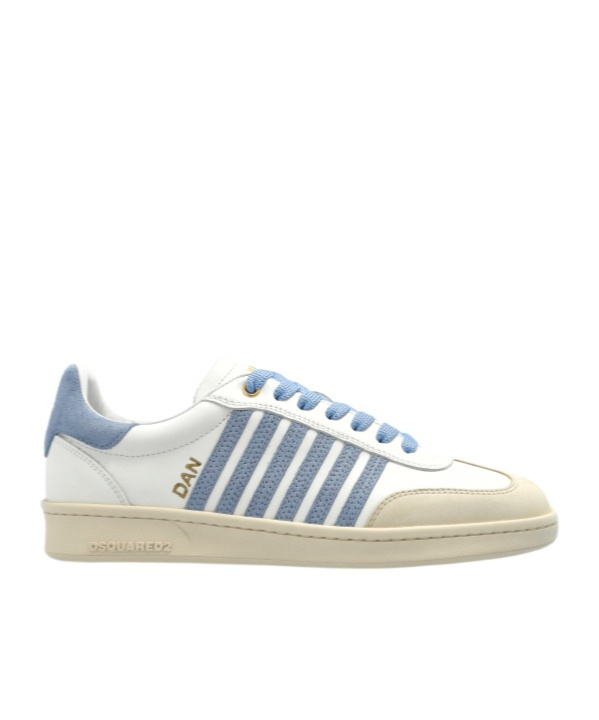 Dsquared2 Boxer Leather Sneakers In Nude