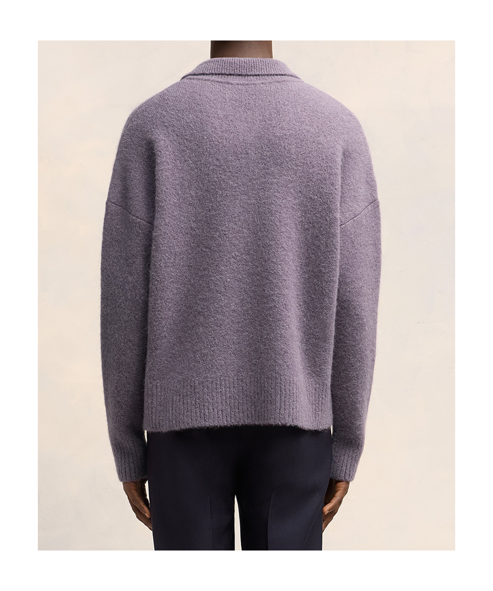 Ami Alexandre Mattiussi Off-white Ami De Coeur Polo Purple In Gray