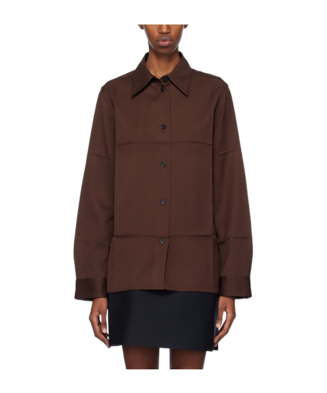 Shop Jil Sander Pointed-collar Virgin Wool Shirt In Red