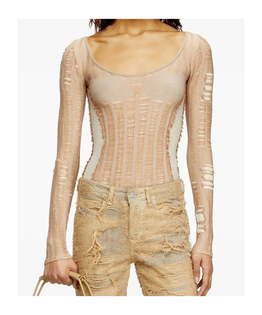 Diesel M-calai Long Sleeve Jersey In Nude