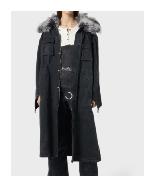 Blumarine Fur-trimmed Parka In Black