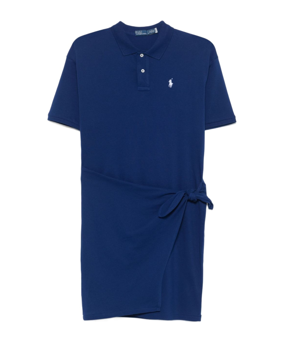 Shop Polo Ralph Lauren Draped-panel Mini Dress In Blue