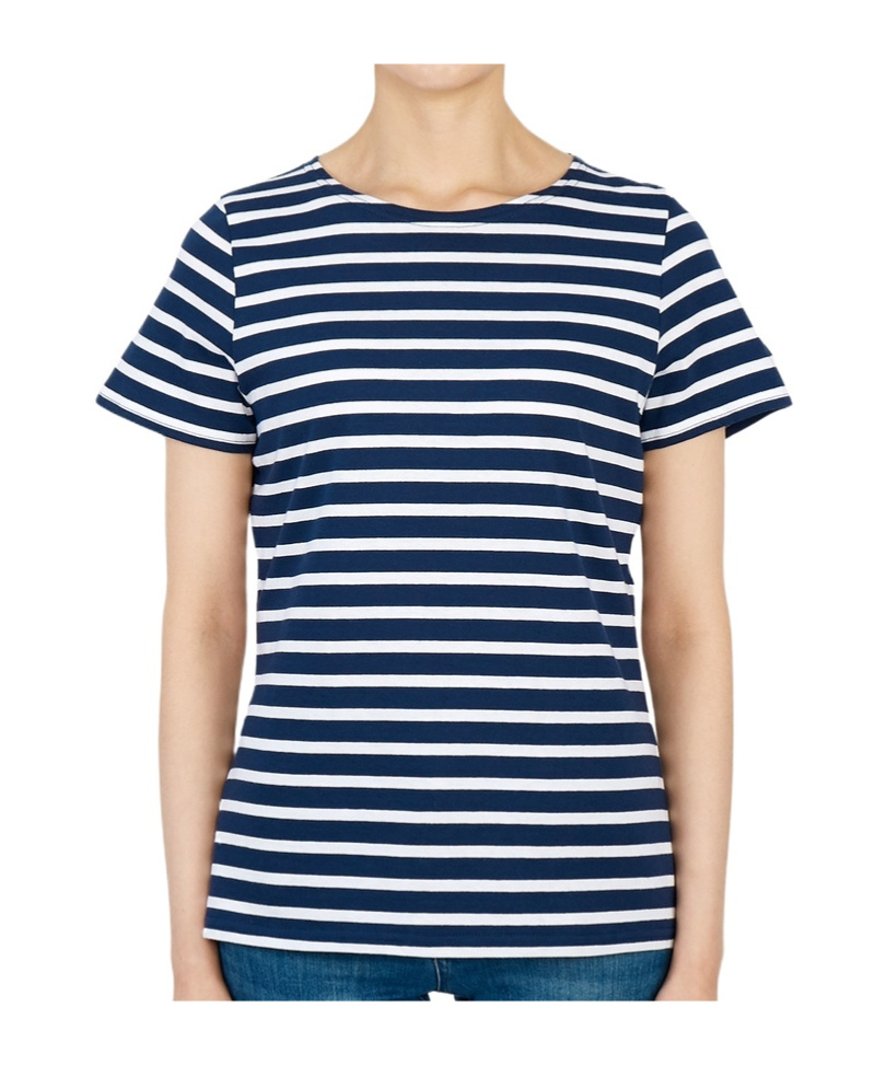 Saint James Striped Graphic T-shirt In Blue