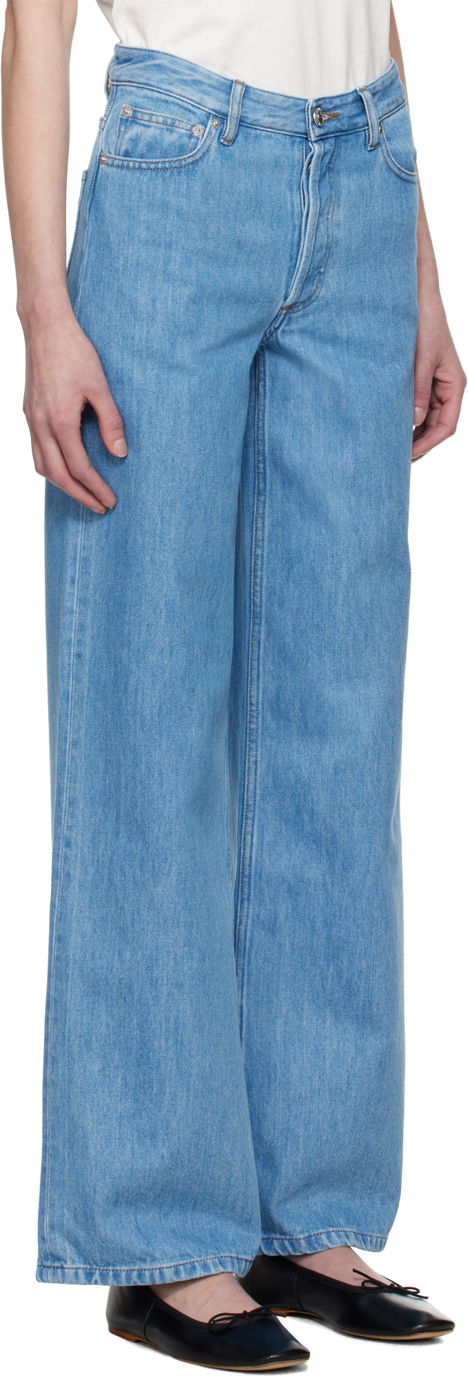 Apc Elisabeth Jeans Trousers Belt Loops In Blue