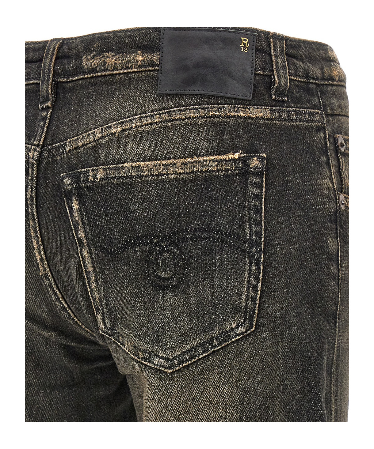 R13 Boy Straight Jeans In Black