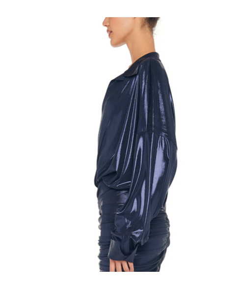 Shop Norma Kamali Shirt Bodysuit In Black