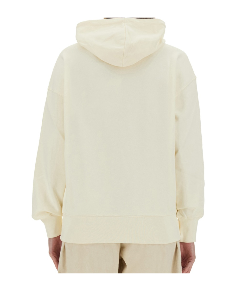 Msgm Relaxed-fit Sweatshirt With Brushed Logo In White