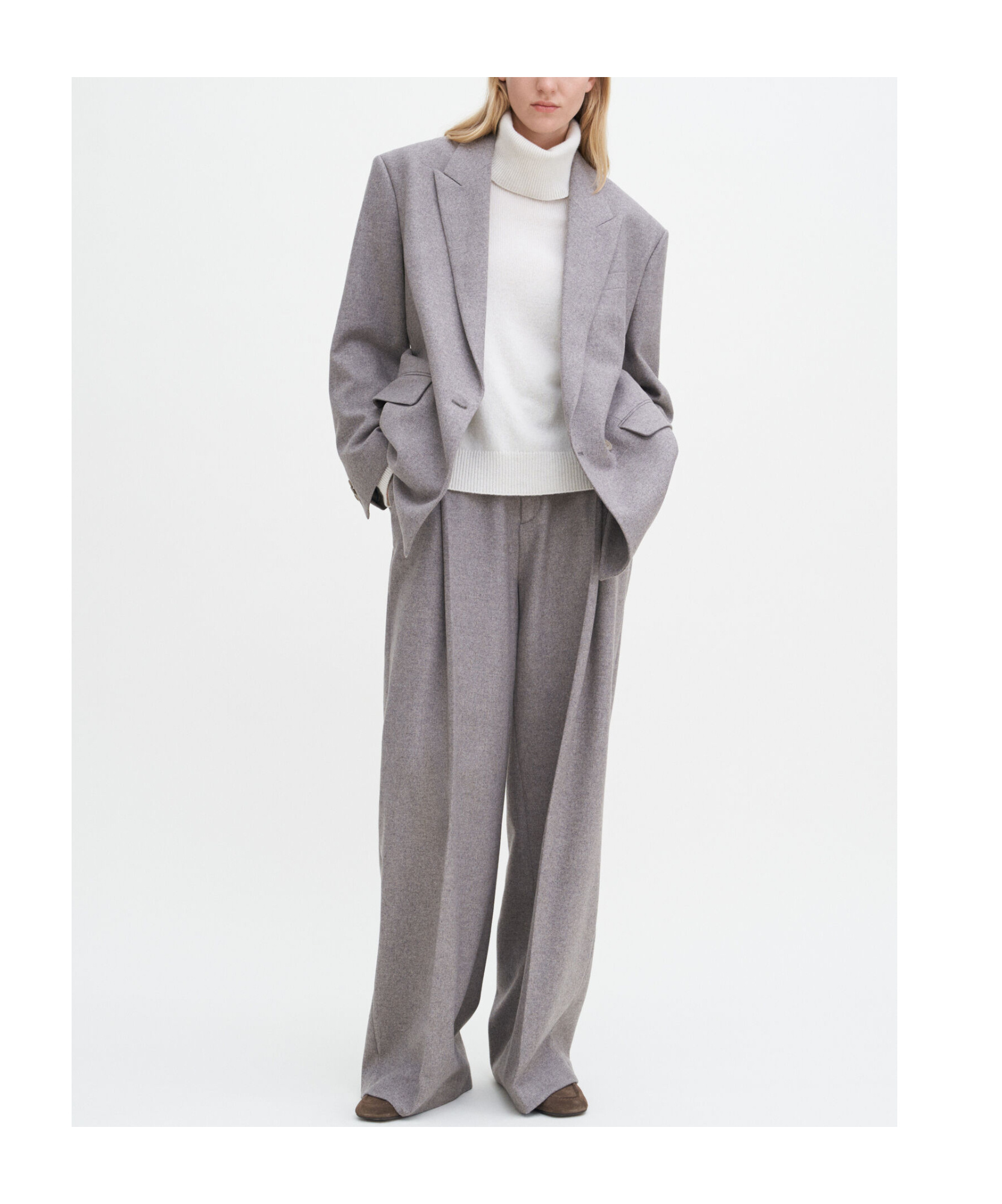 Filippa K Double-breasted Blazer In Gray