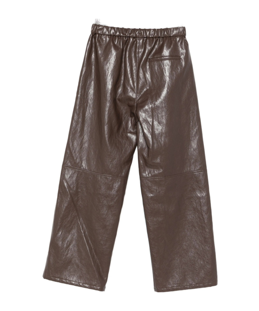 Antonelli Elastic Leather Casual Pants In Green