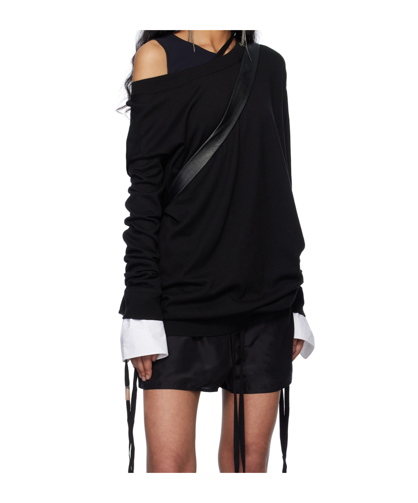 Ann Demeulemeester Off-shoulder Sweater In Black