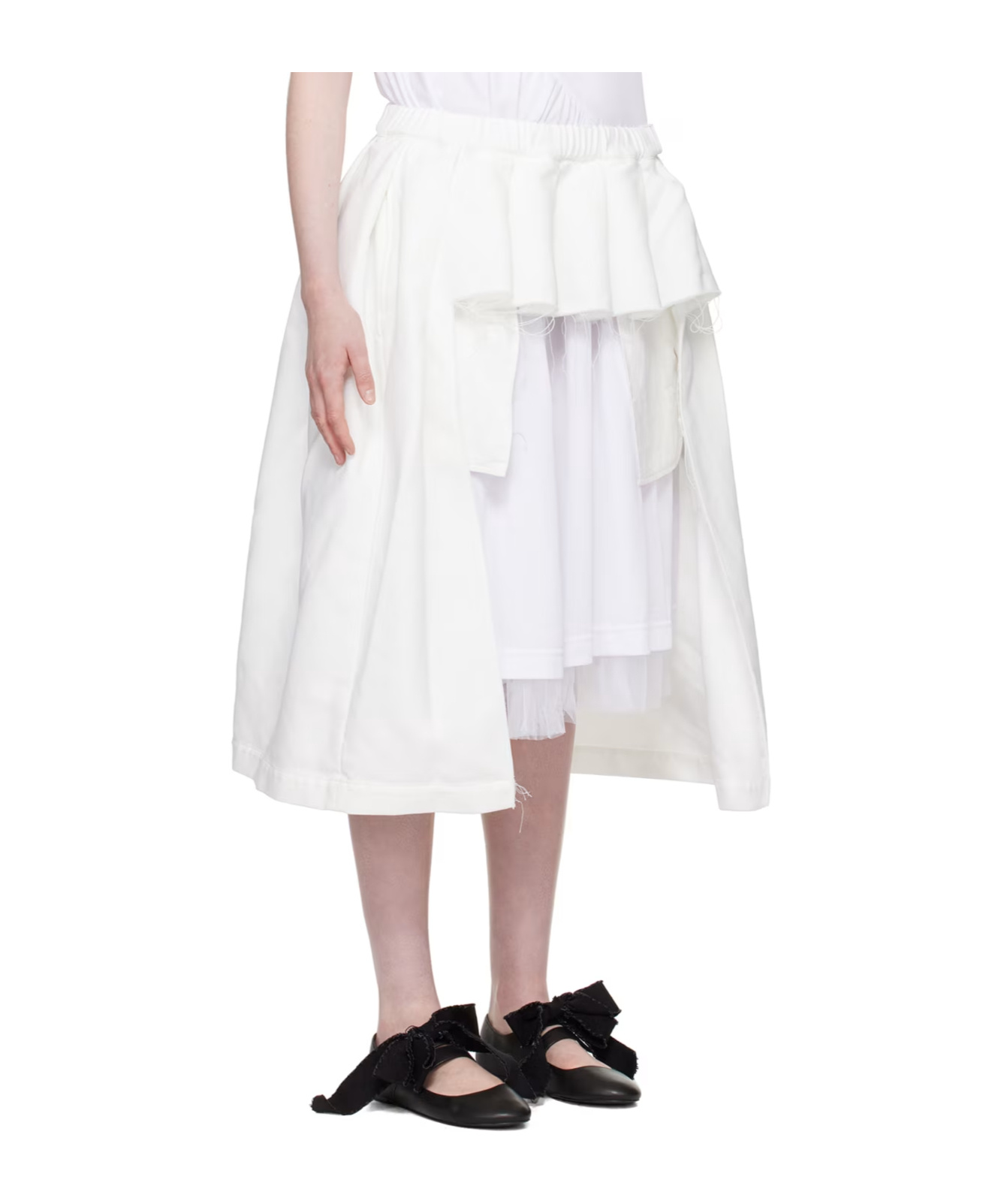 COMME DES GARÇONS ELASTIC WAIST HOLLOW SKIRT