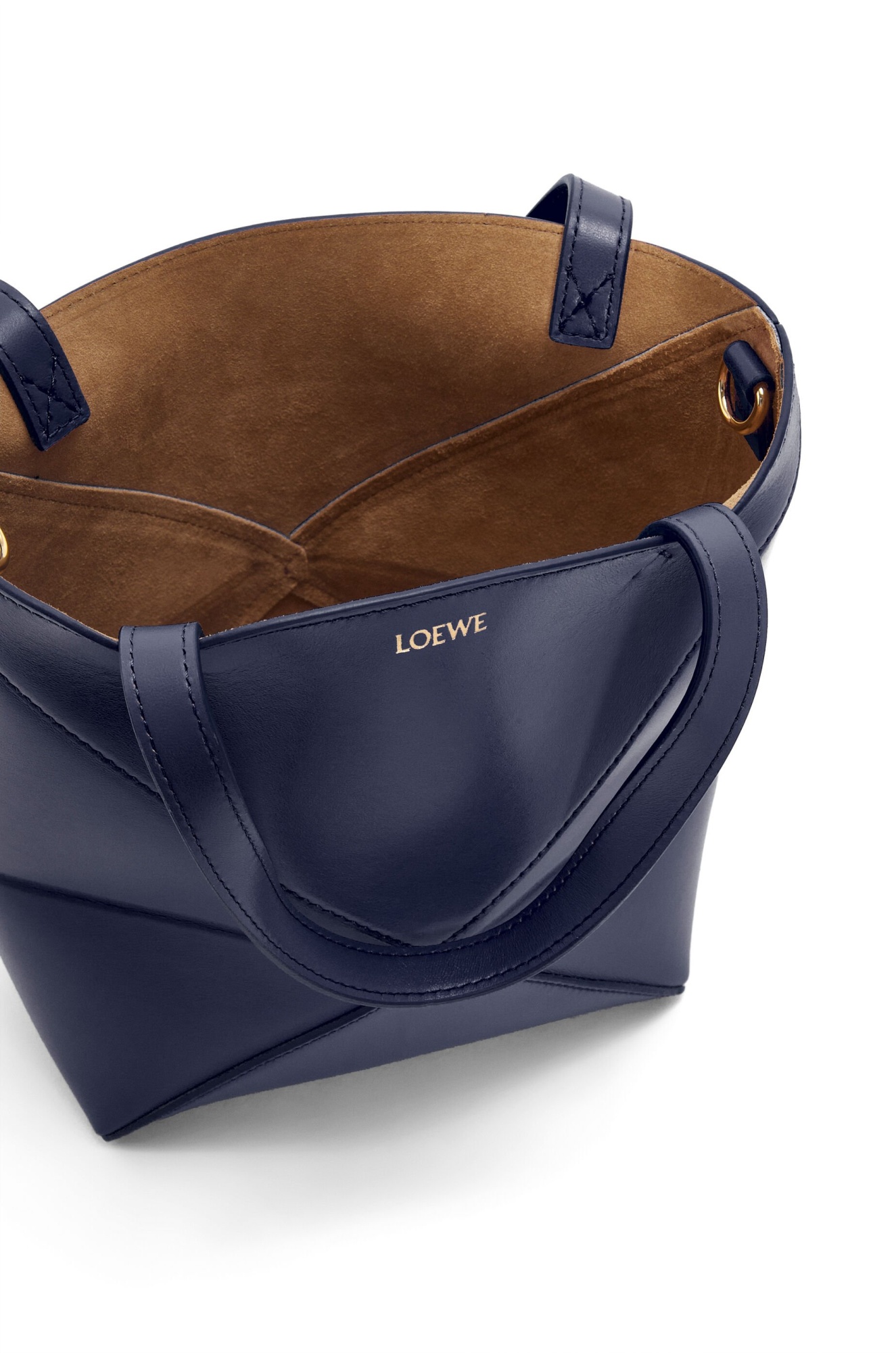 Loewe Womens Abyss Blue Puzzle Fold Mini Leather Tote Bag In Blue