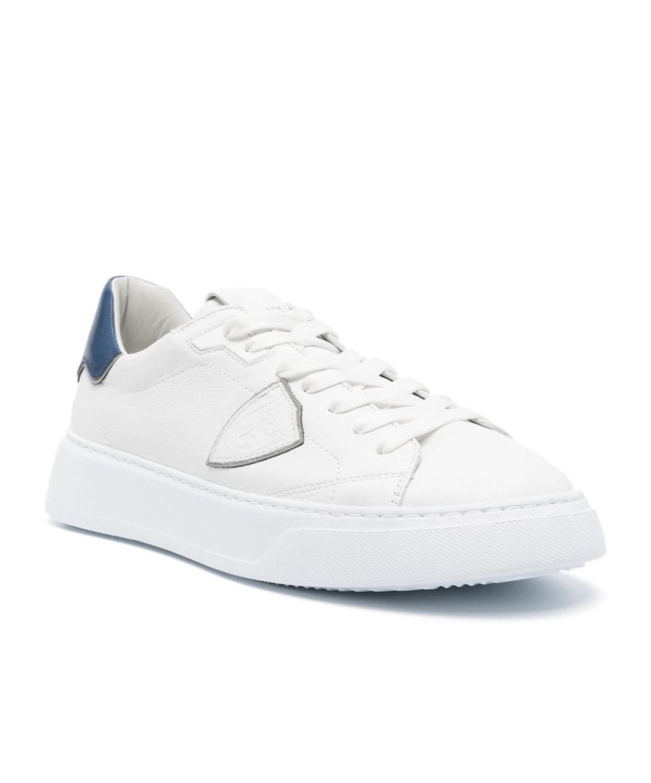Philippe Model Temple Low White Blue Sneaker In White
