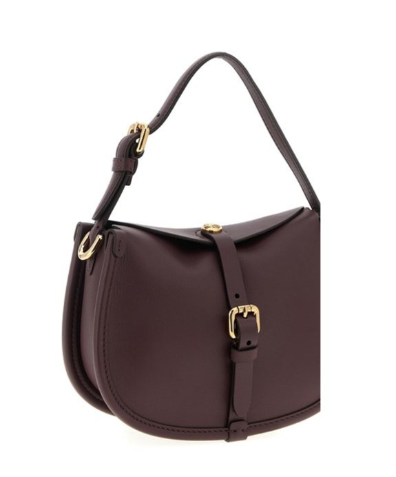 Etro Small Crossbody Bag With Adjustable Strap And Buckle Detail In Burgundy