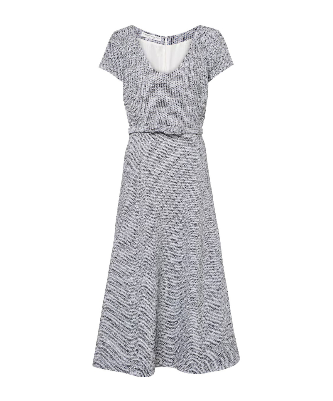 Alessandra Rich Sequined Tweed Midi Dress In Gray
