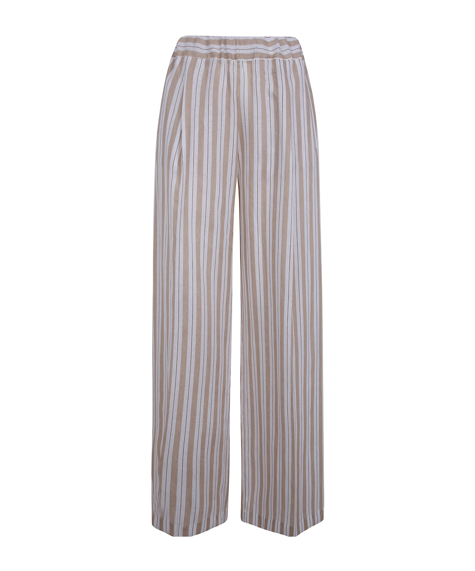 Semicouture Striped Pleated Trousers In White