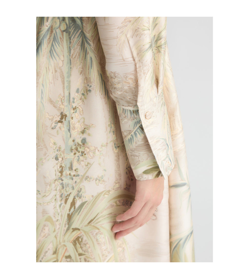 Liu •jo Floral-print Midi Dress In Nude