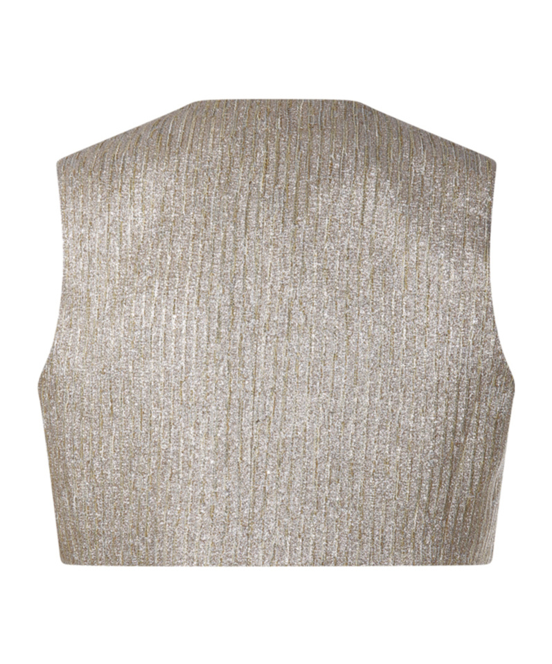 Forte Forte Embellished Metallic Sleeveless Jacket In Gray