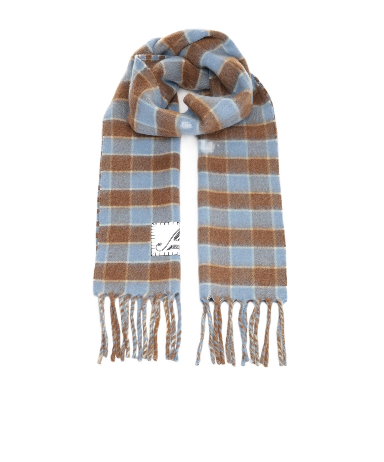 Marni Double-face Wool Scarf Scarves And Foulards Blue In Gray