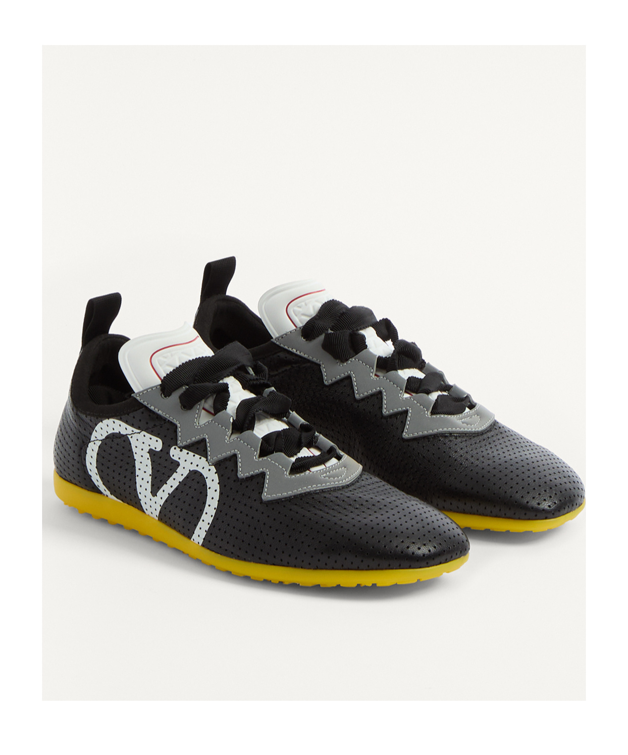 Valentino Chromathon Perforated Sneakers In Black