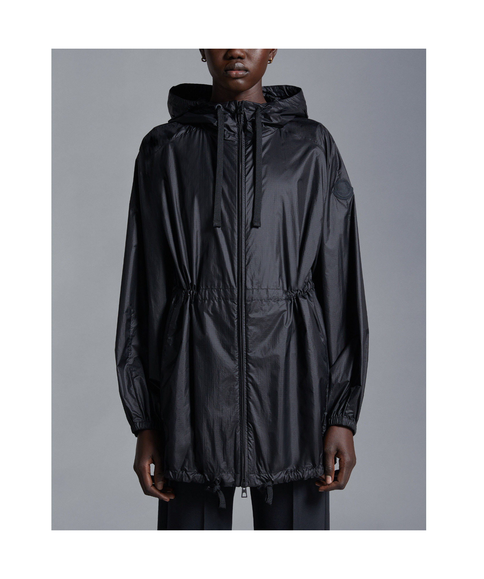 Moncler Airella Zip-up Parka In Black