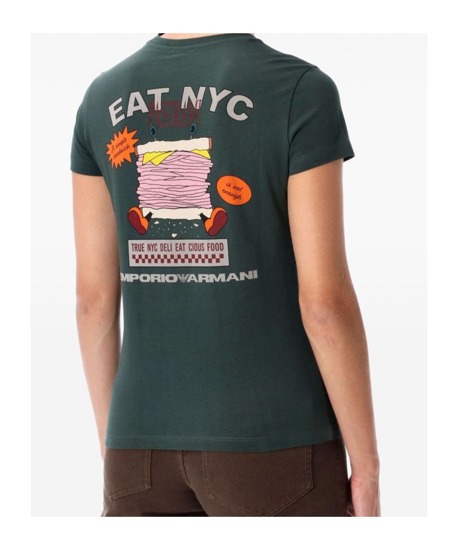 Emporio Armani New York Capsule Collection Oversized Printed Jersey T-shirt In Green