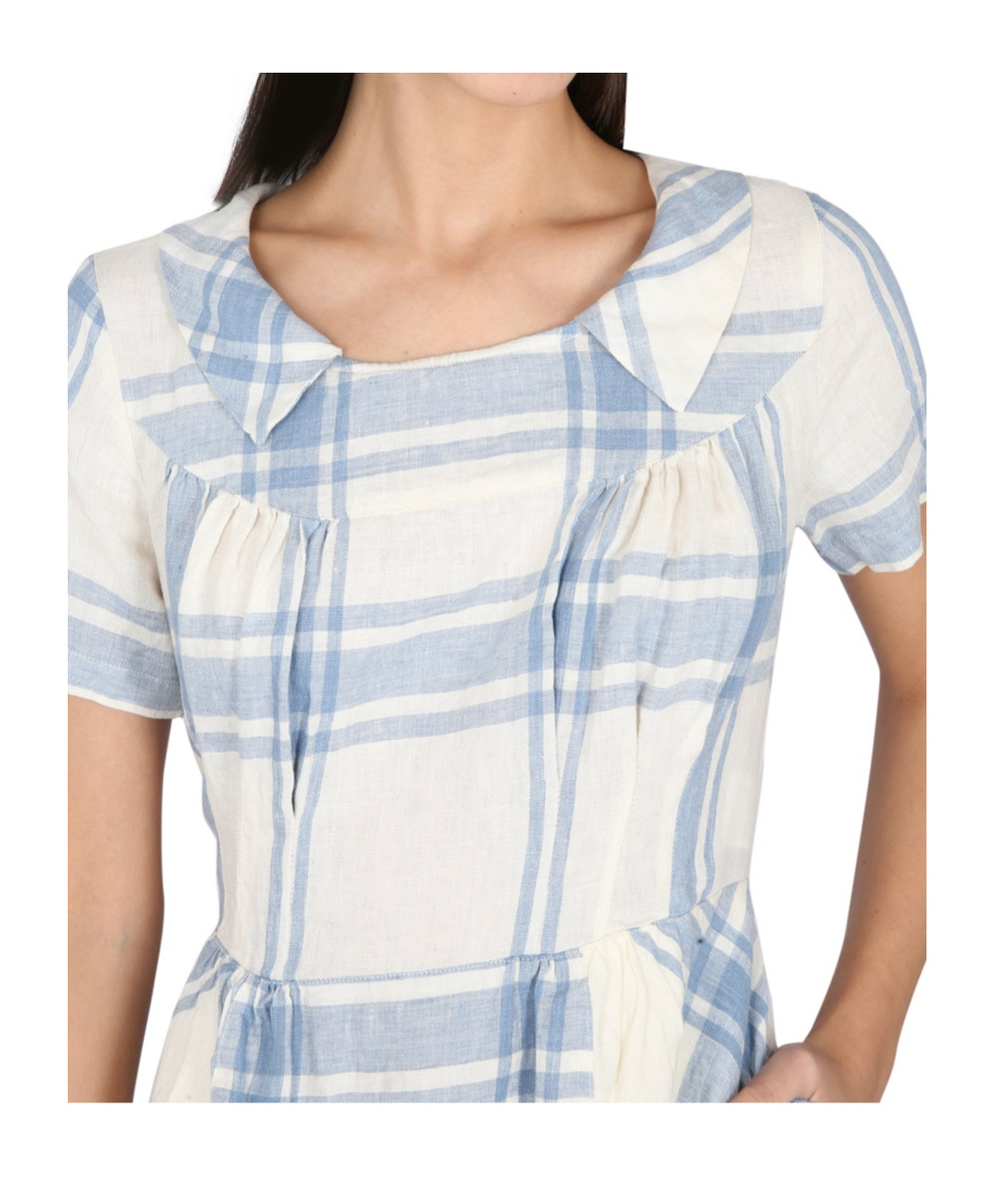Aspesi Pleated Check Maxi Dress