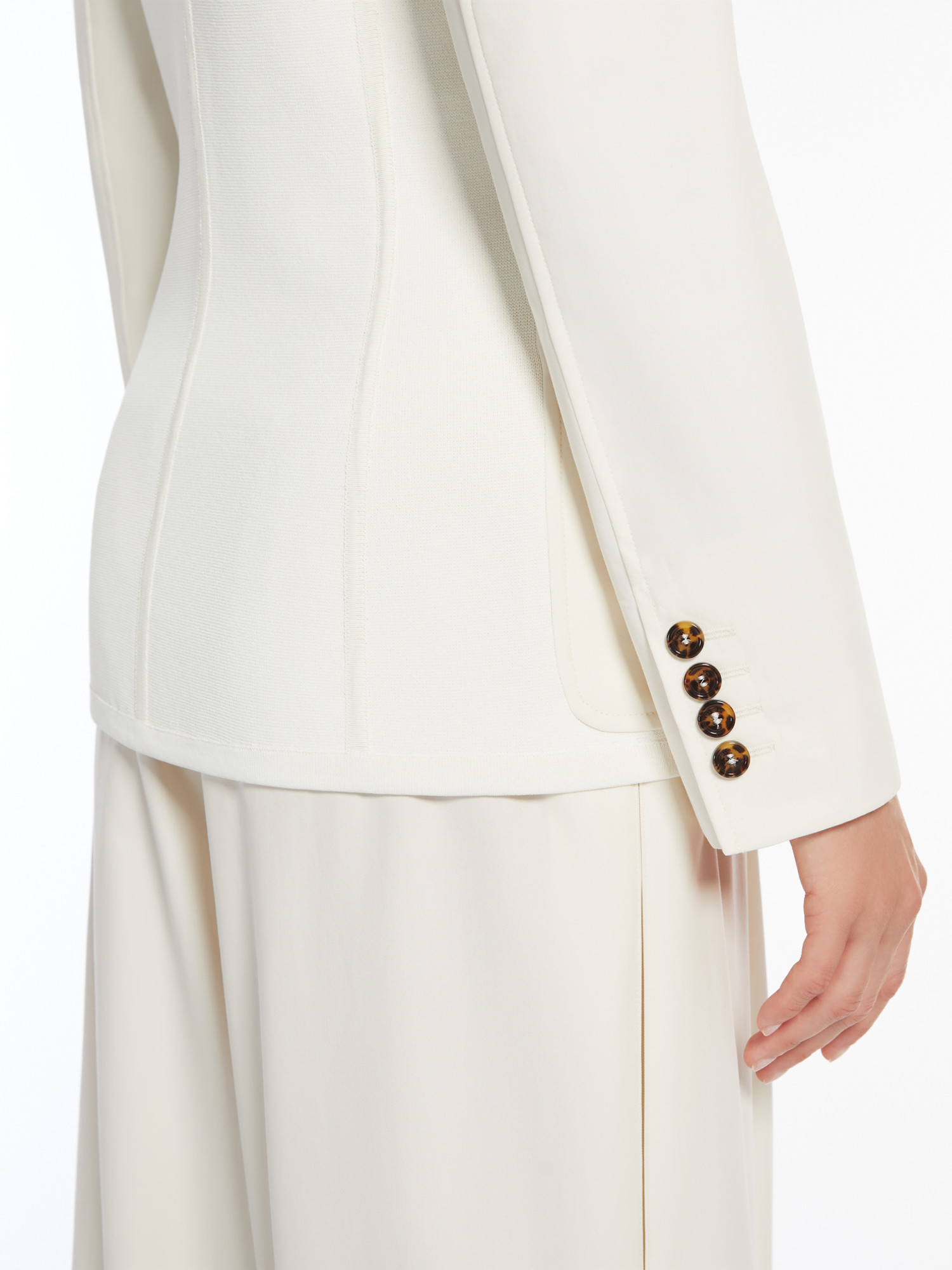 Max Mara Fitted Cotton Blazer In Ivory