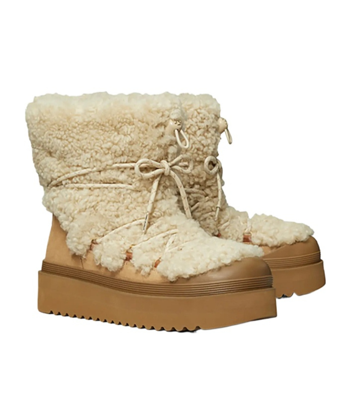 Tory Burch Mellow Lace-up Boots In Brown