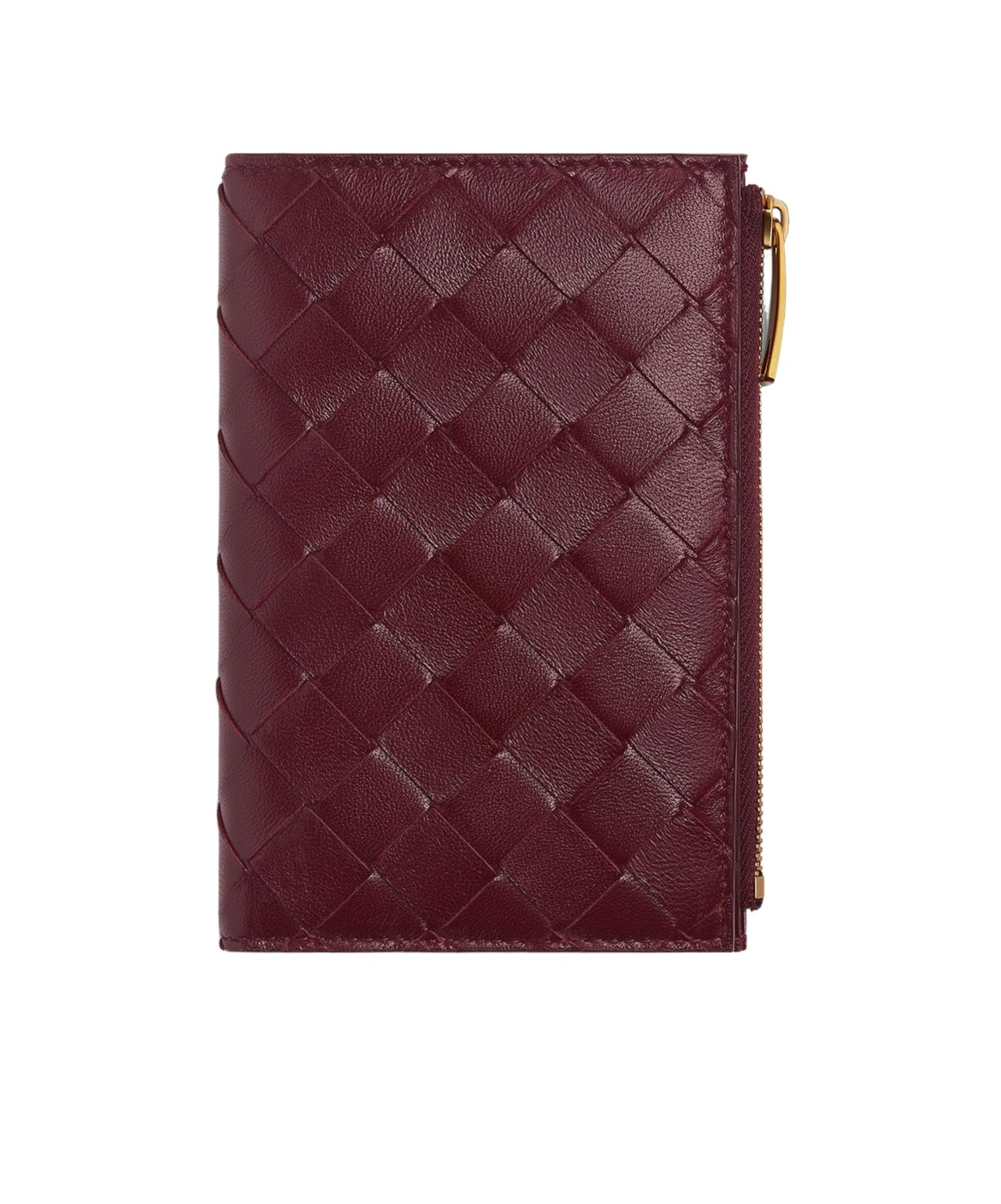 Bottega Veneta Intrecciato Medium Double-folded Wallet In Red