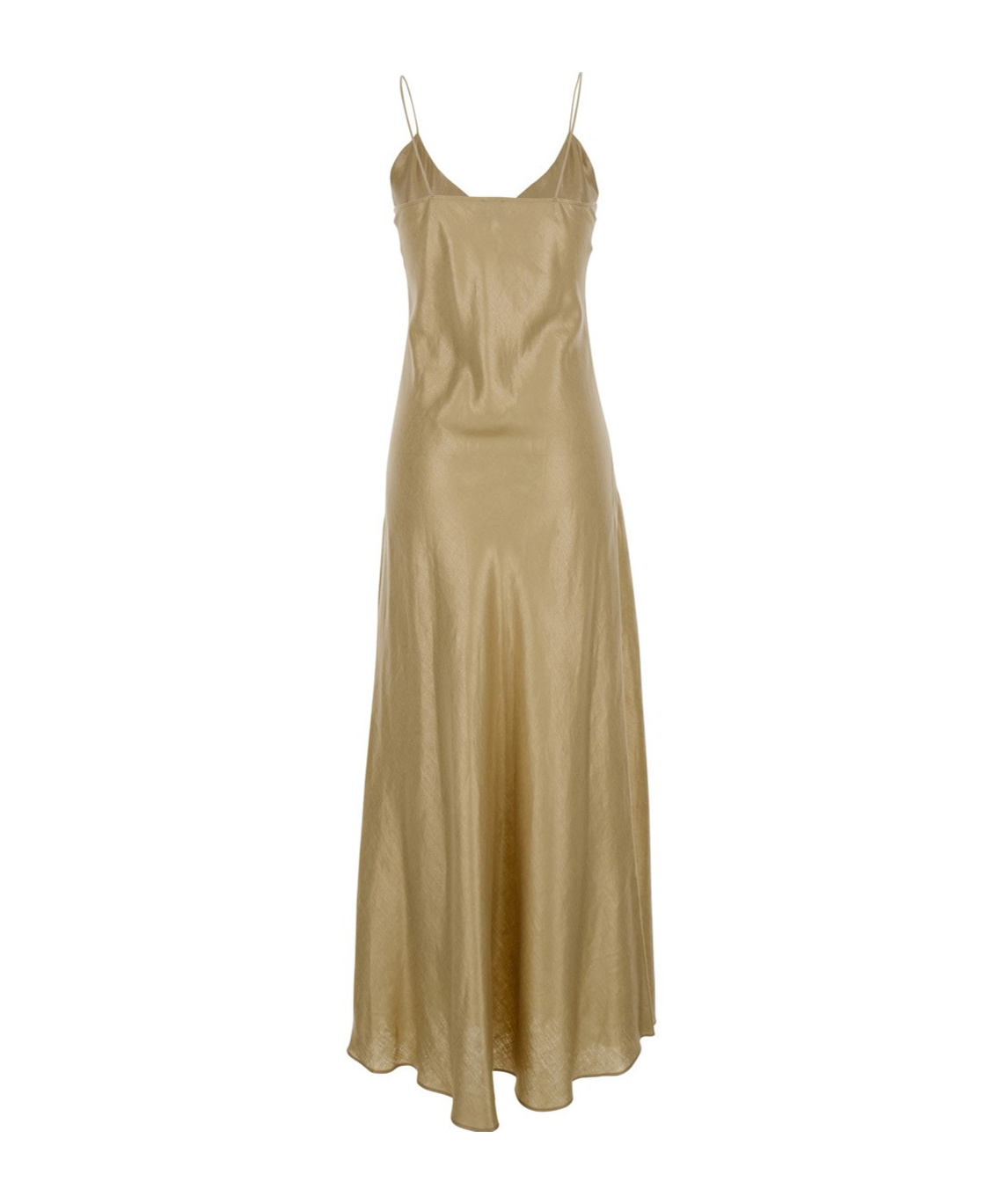 Eleventy Beige Long Dress With Thin Straps In Viscose Woman In Green