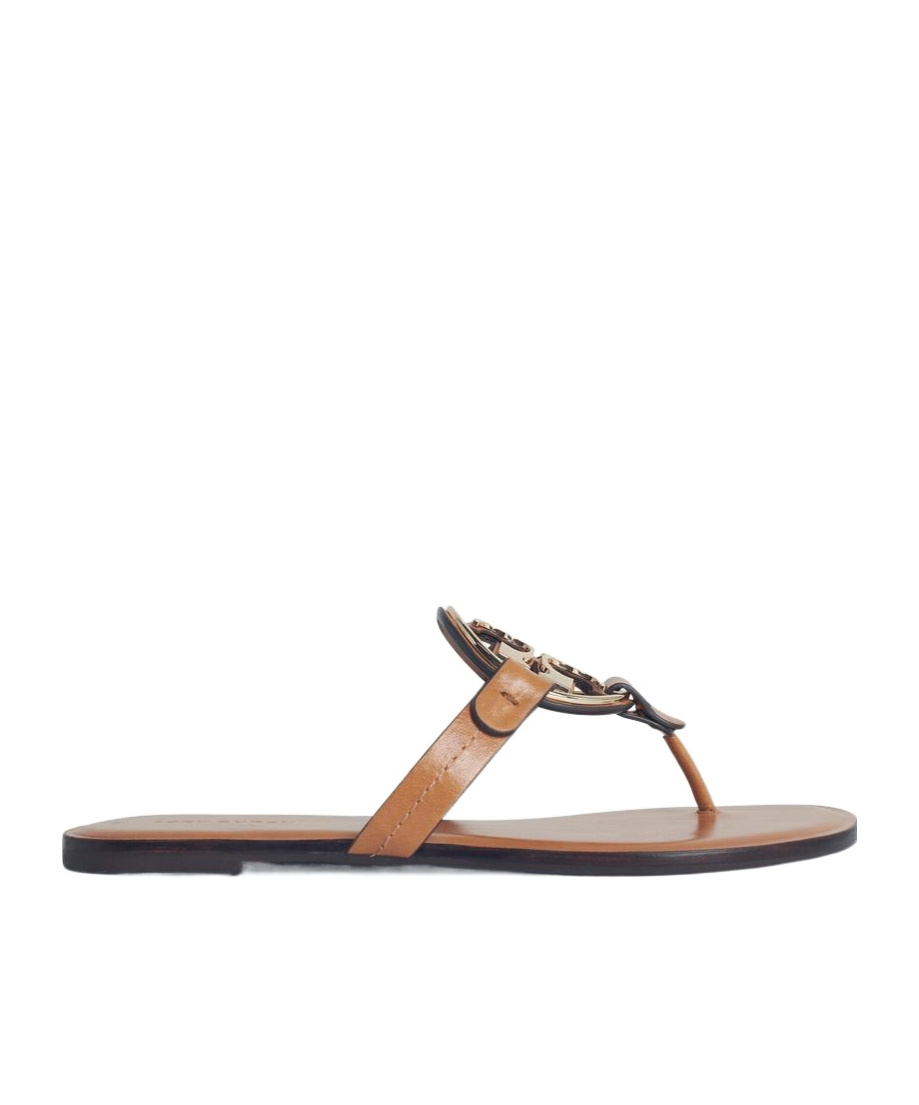 Tory Burch 'miller' Sandals With 'pavé' In Brown Leather In Brown