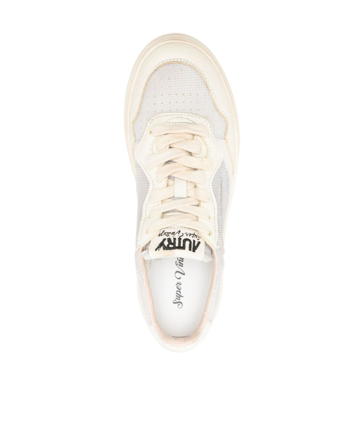 Autry Supervintage Sneaker In Gray Canvas In White