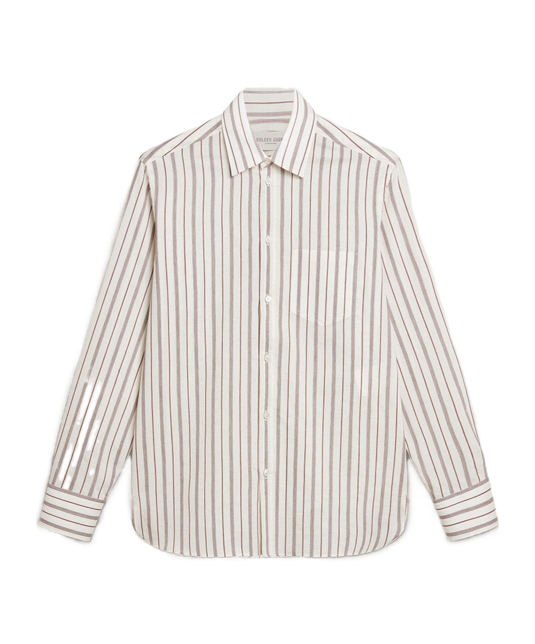 Golden Goose Striped Shirt In White