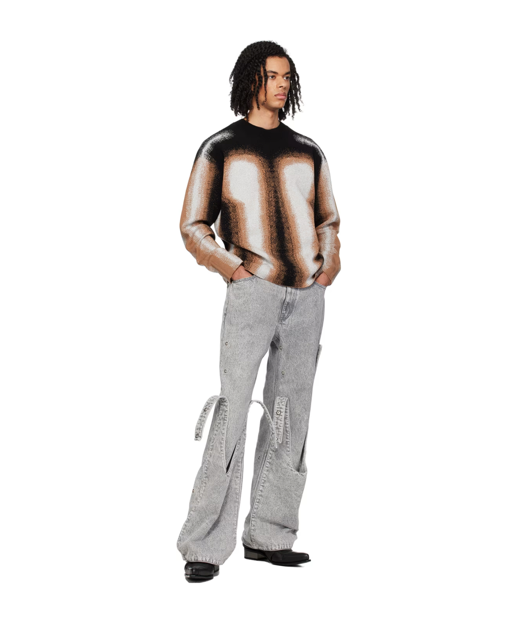 Y/project Drop-shoulder Gradient Knitted Jumper In Multicolor