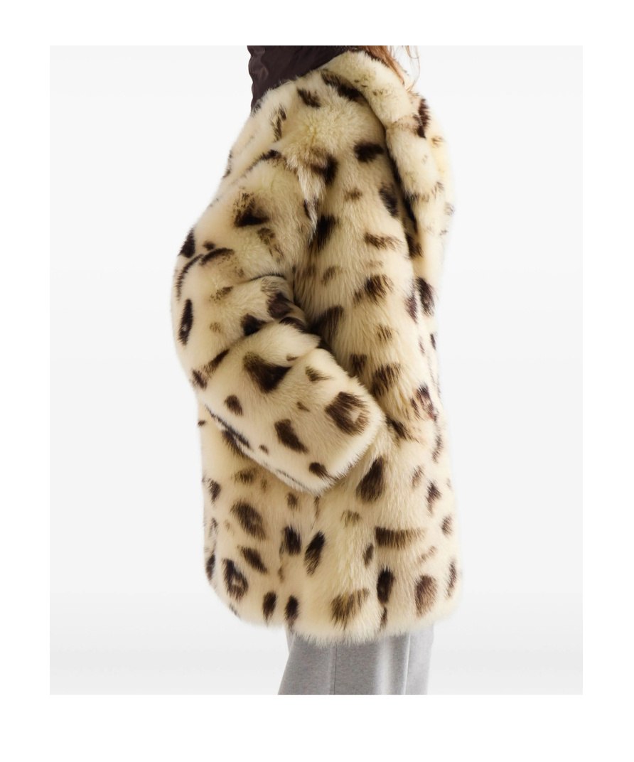 Prada Shearling Coat In Neutral
