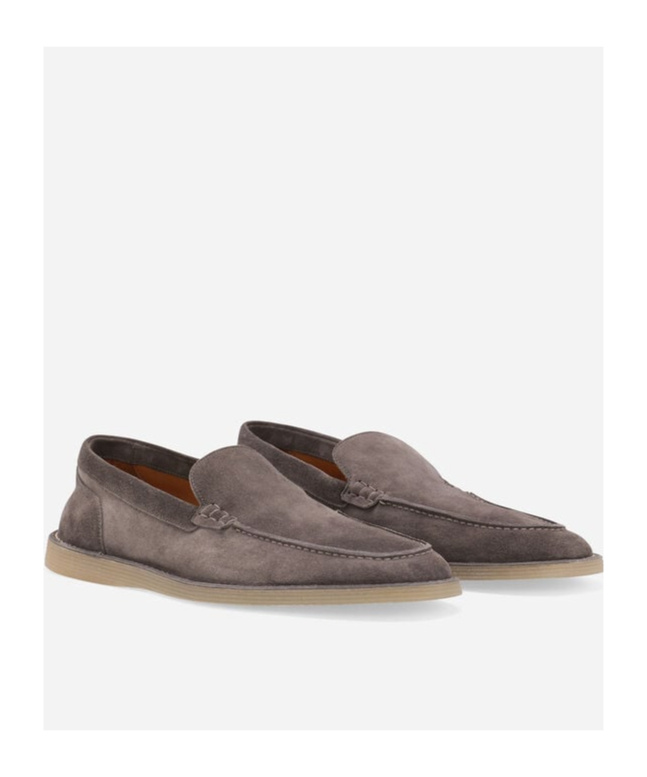 Dolce & Gabbana Logo Suede Loafers In Black