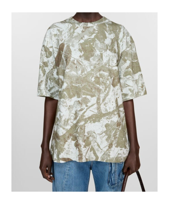 Acne Studios Exford U Camo Vintage Tee Concrete Grey Camo In White