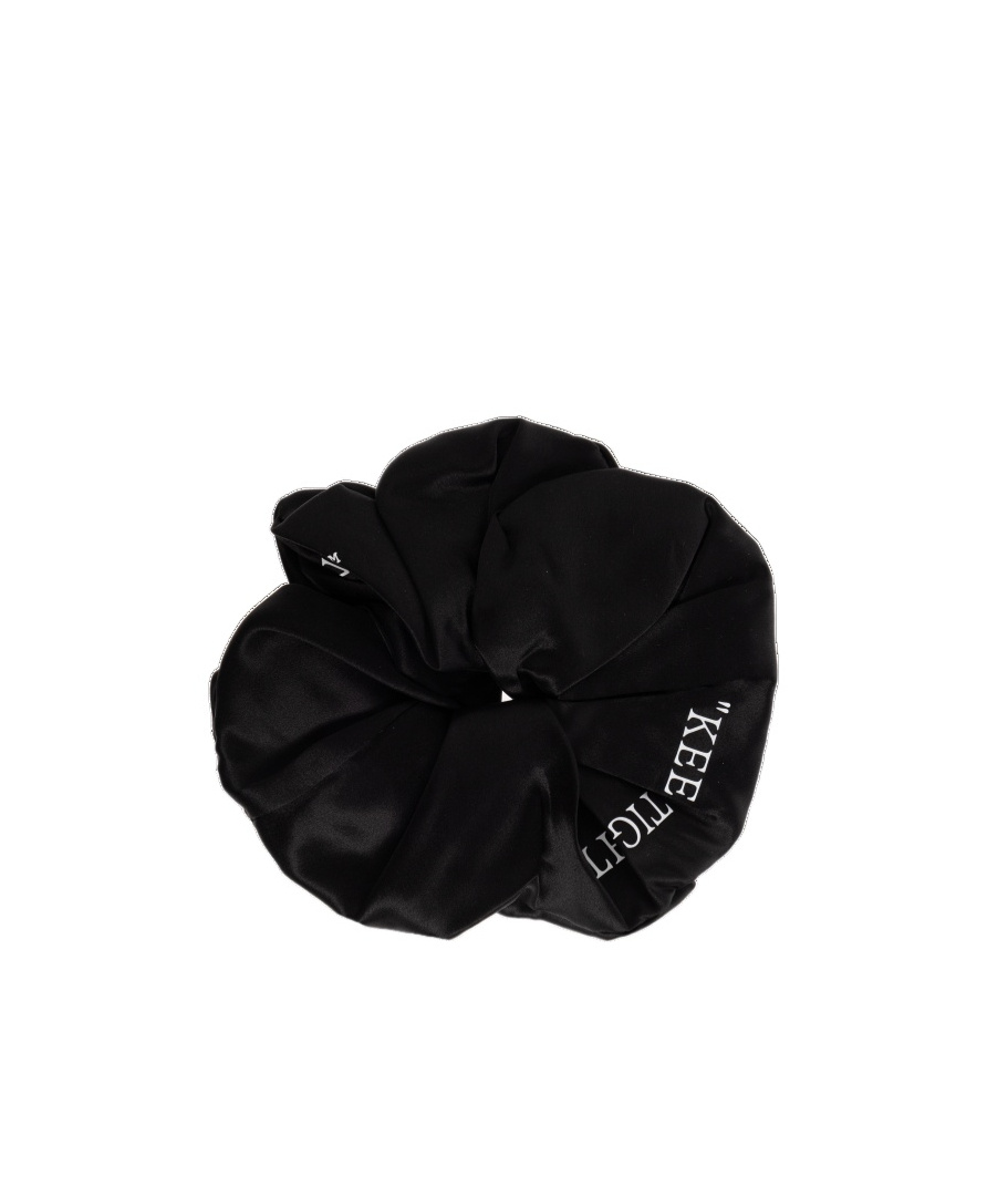 Off-white Keep Tight Silk Scrunchie In Black