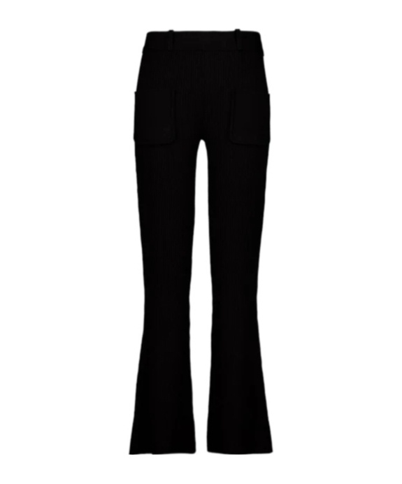 Courrèges Ribbed Flared Trousers In Black