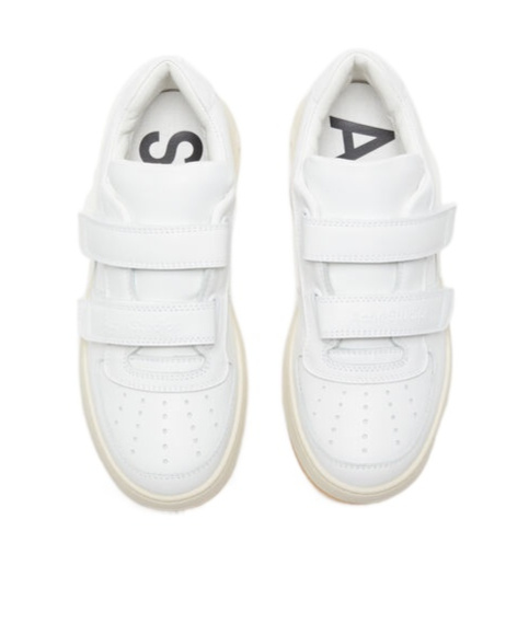 Shop Acne Studios Logo-plaque Leather Sneakers In White