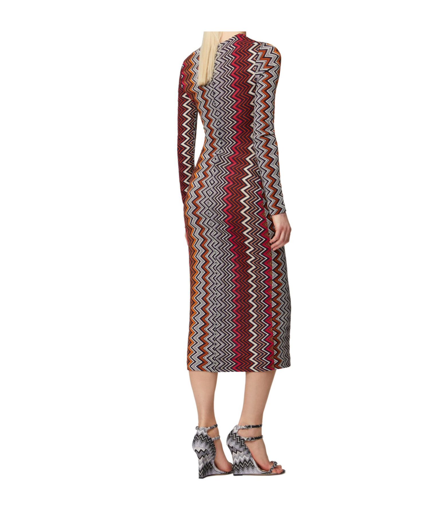 Shop Missoni Long Sleeve Dress In Multicolor