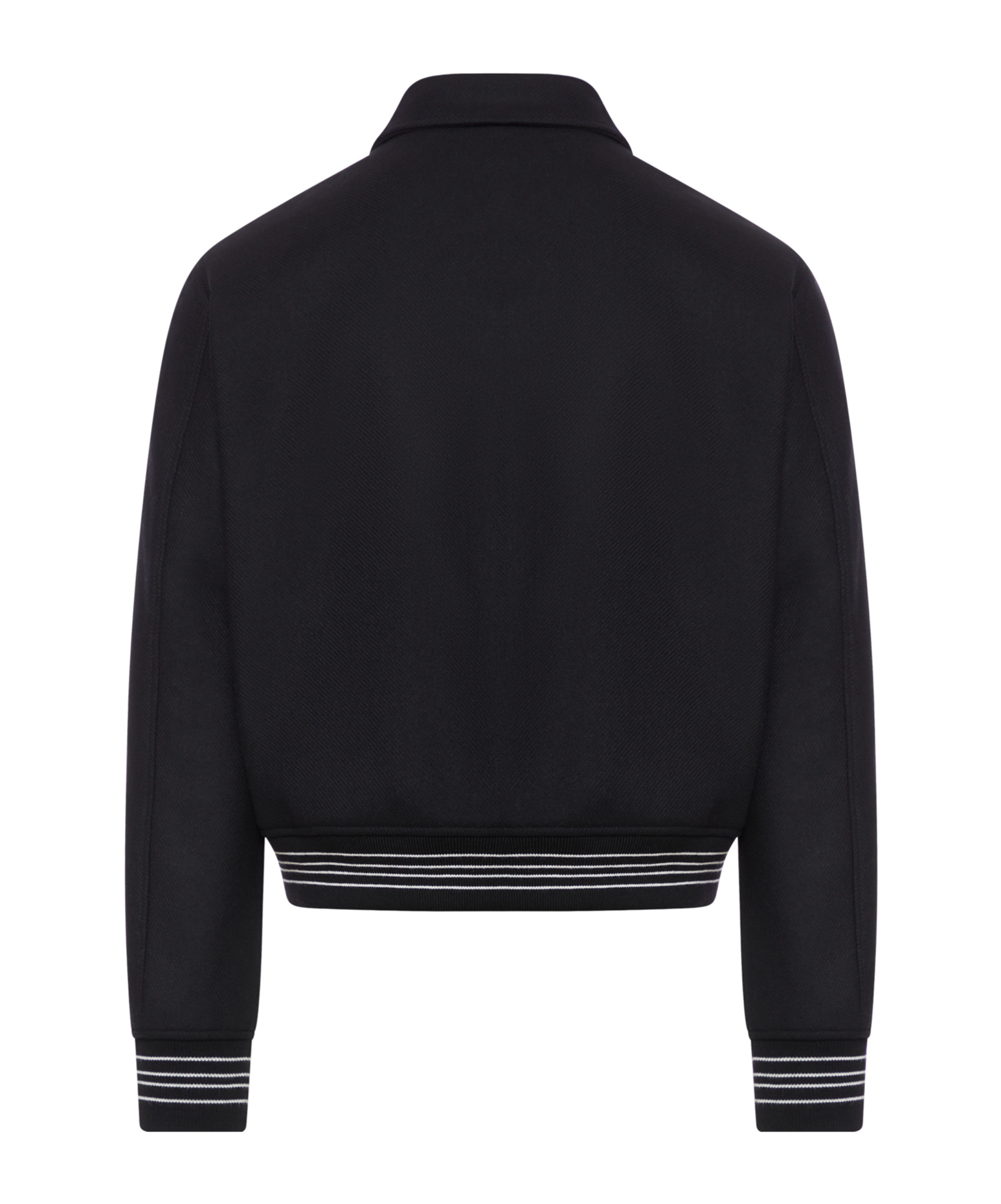 Amiri Twill Wool Bones Bomber Jacket With Patches In Black