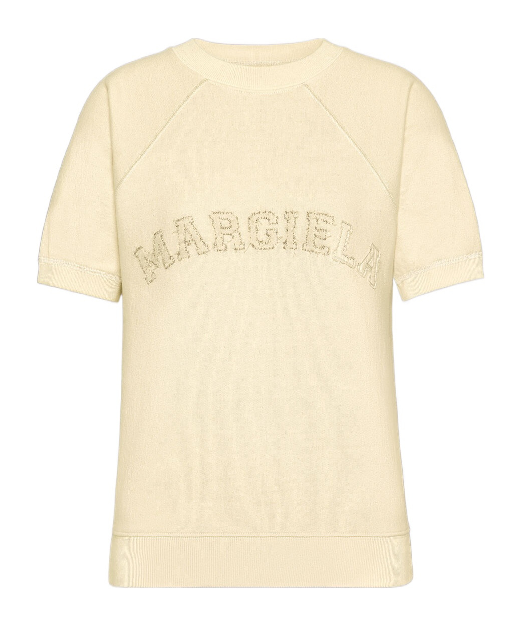 Maison Margiela Short Sleeve Sweatshirt In Cream