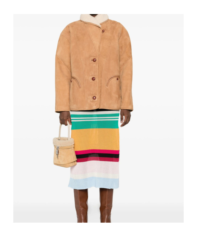 Blazé Milano Long-sleeved Leather Jacket In Brown
