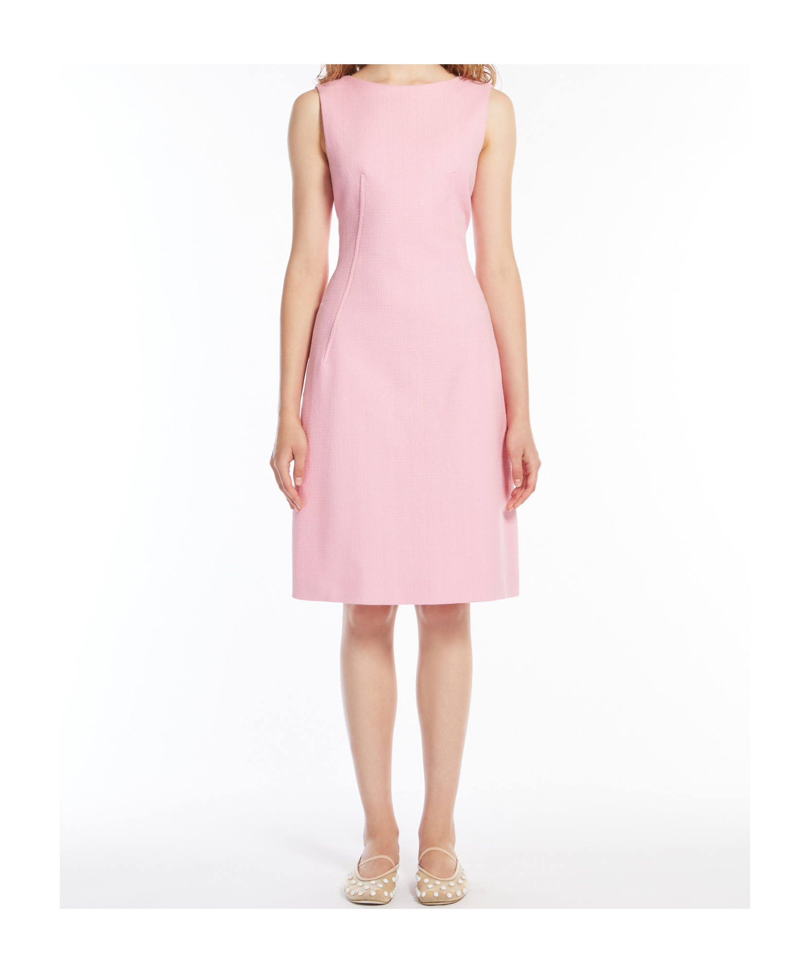 Weekend Max Mara Cotton And Linen Short Dress In Pink In Pink