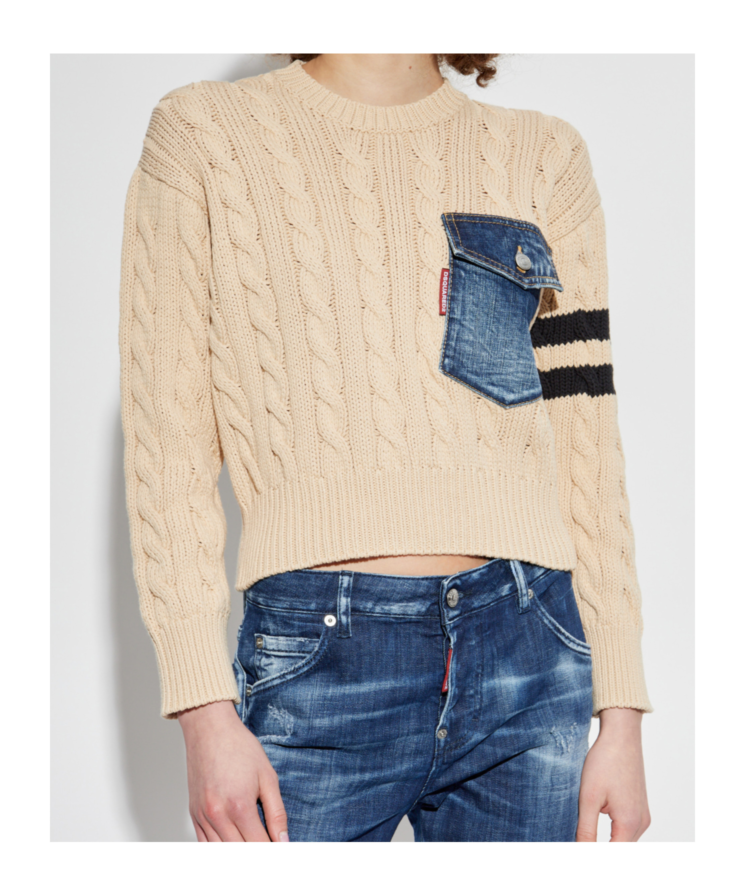 Dsquared2 Long-sleeved Sweater In Nude