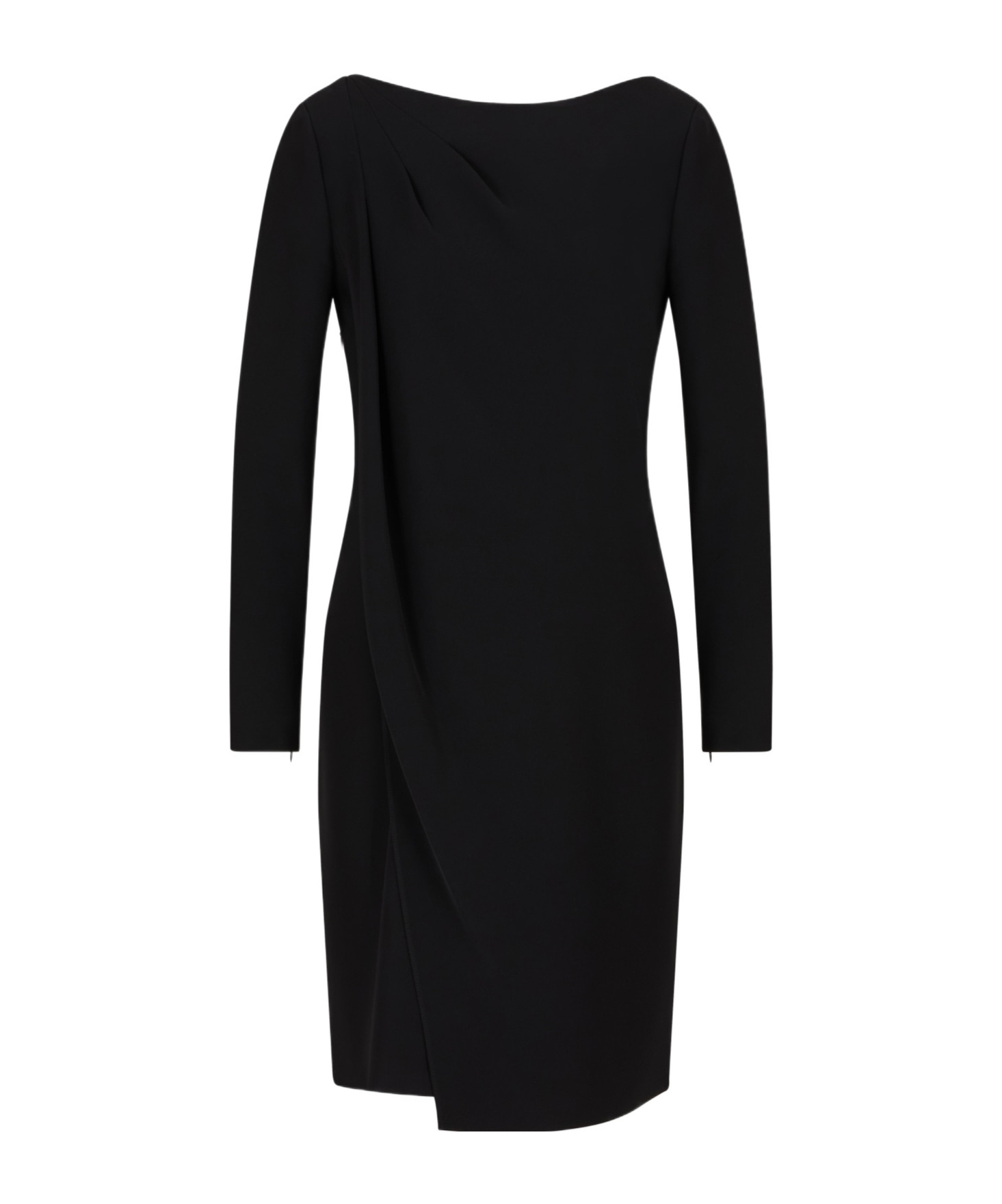 Shop Emporio Armani Pleat-detail Mini Dress In Black
