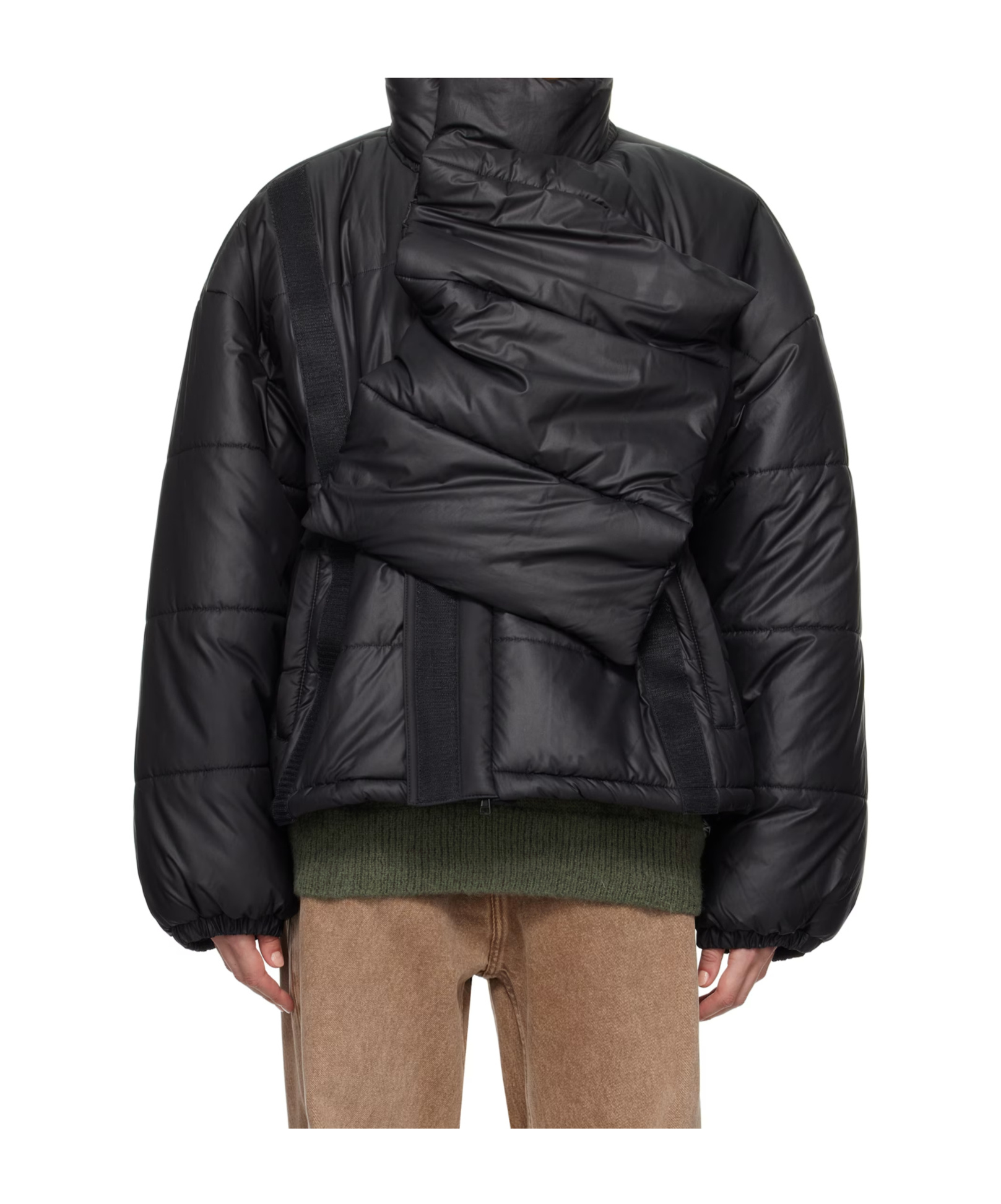 Y/project Quilted Puffer Jacket In Black